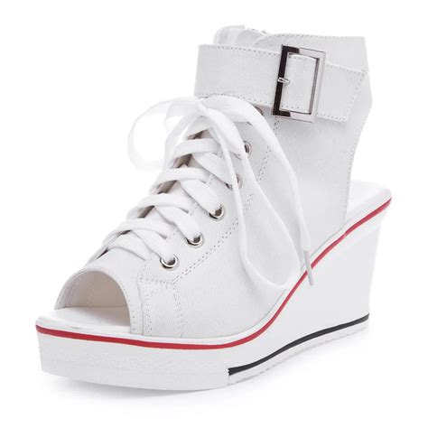 open toe sneakers|open toe wedge sneakers.